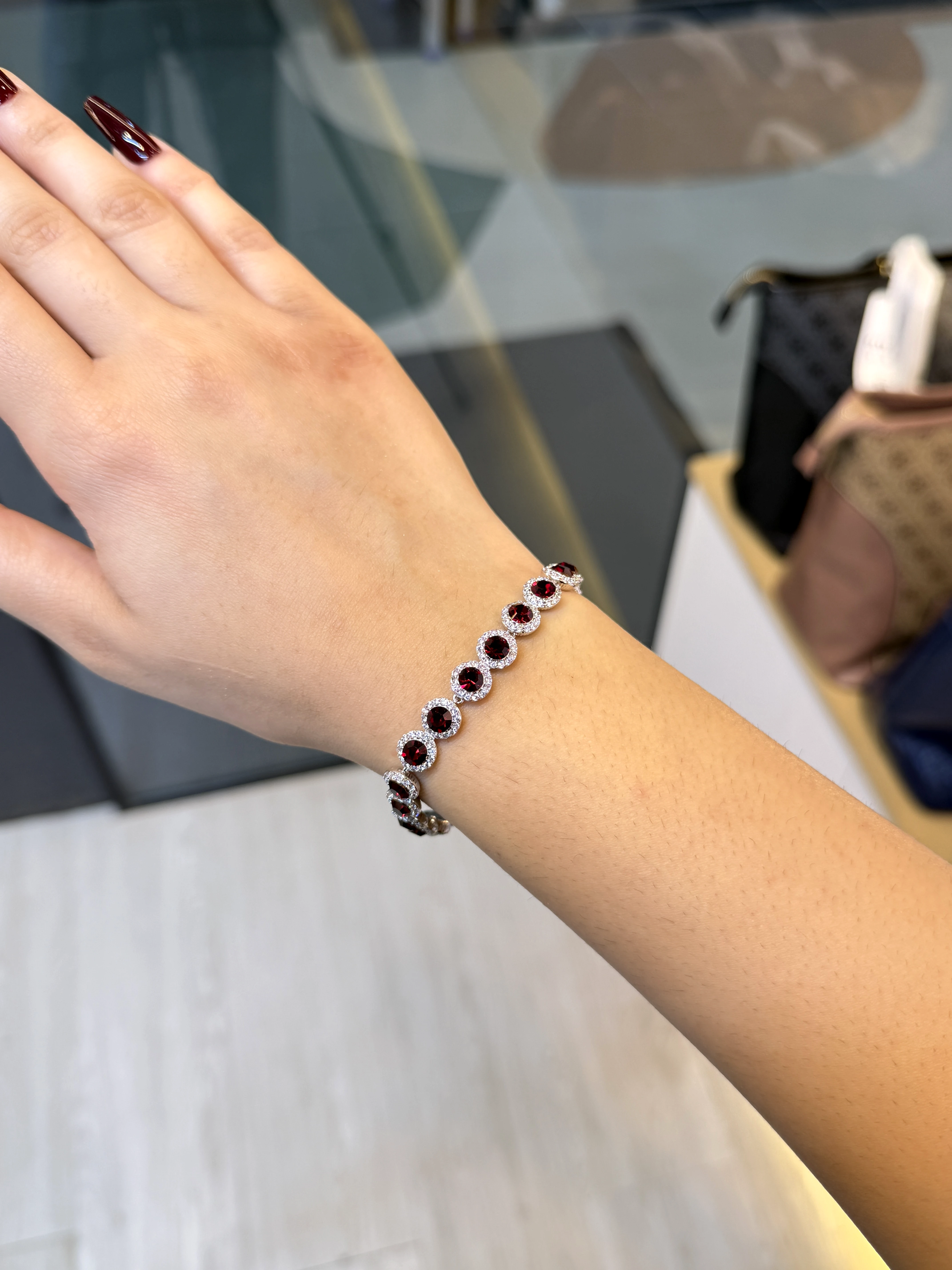 Exclusive Zircon Stone Bracelet - 9109803K007 (Ruby Red)