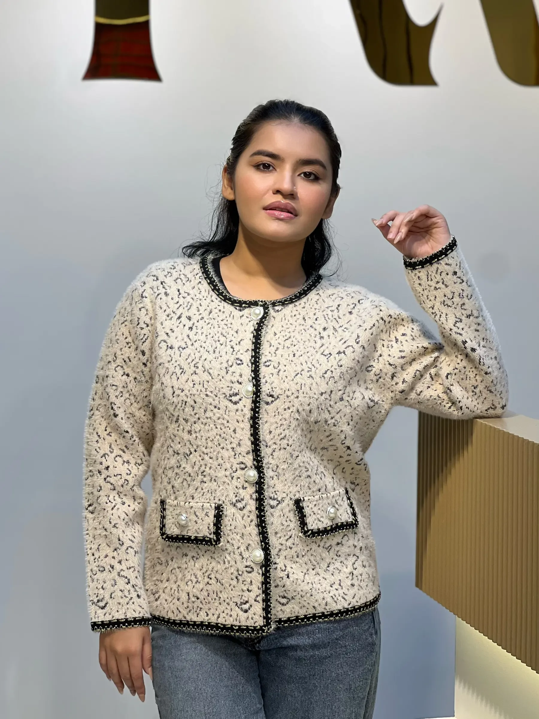 Korean Inspired Ladies Sweater-691 (Khaki)