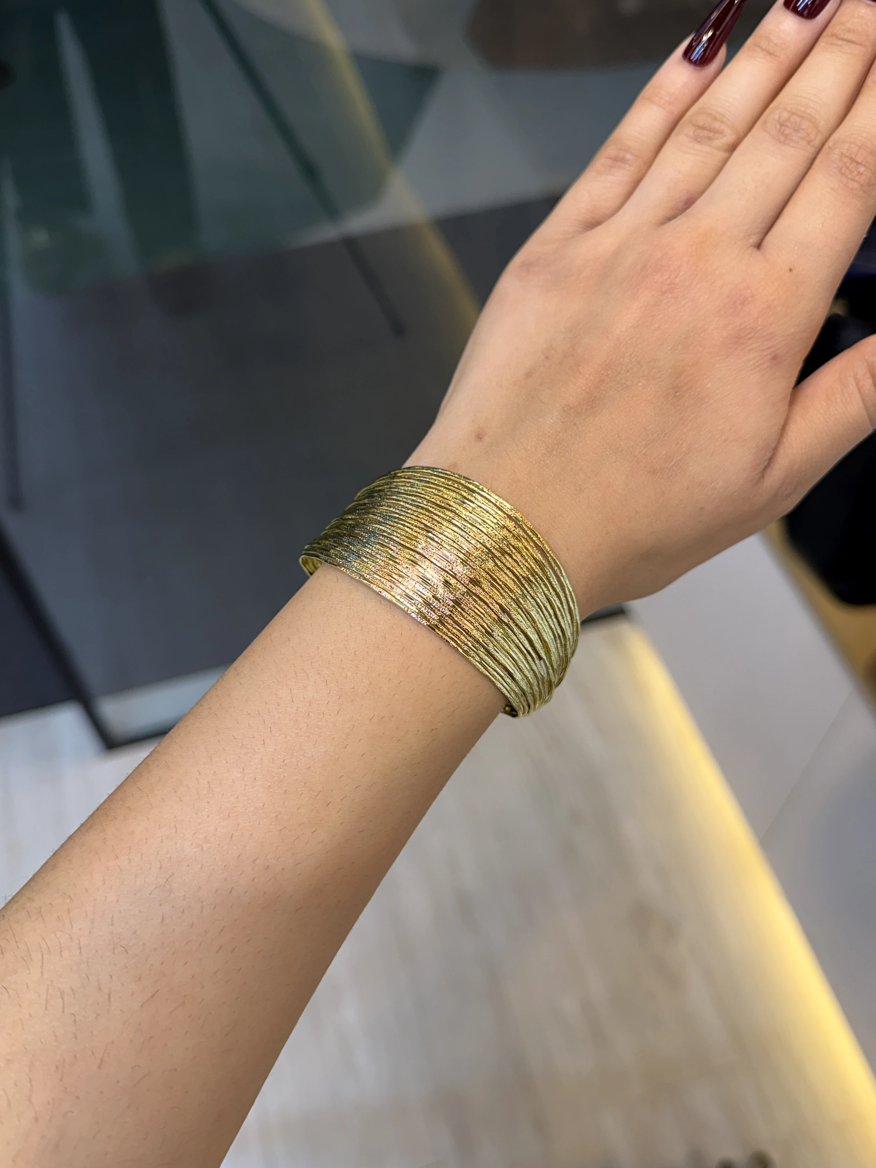 Exclusive Plated Handcuff Bangles - 9107662K071 (Golden)