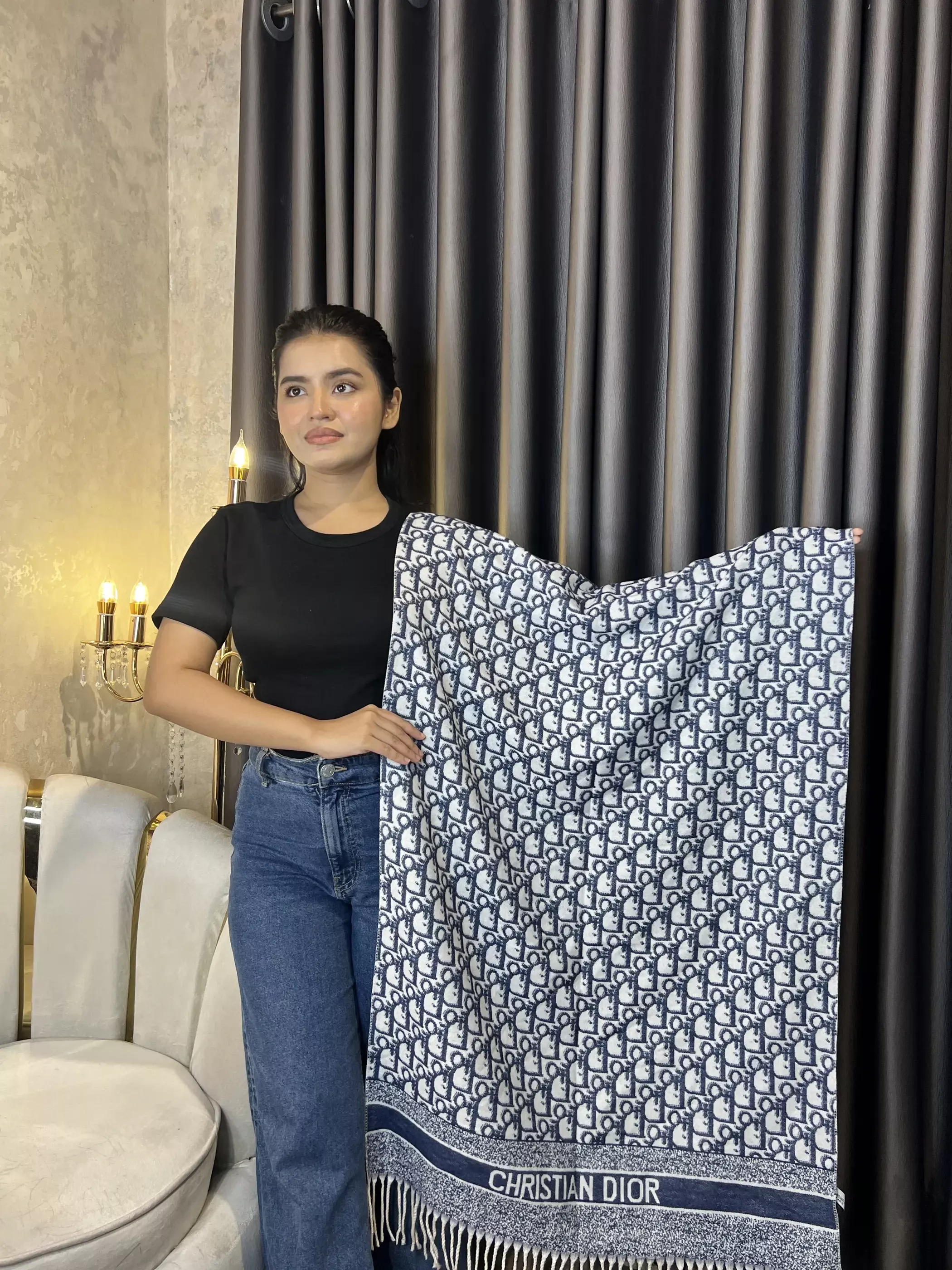 Winter Premium Shawl -CDR-002 (Blue)