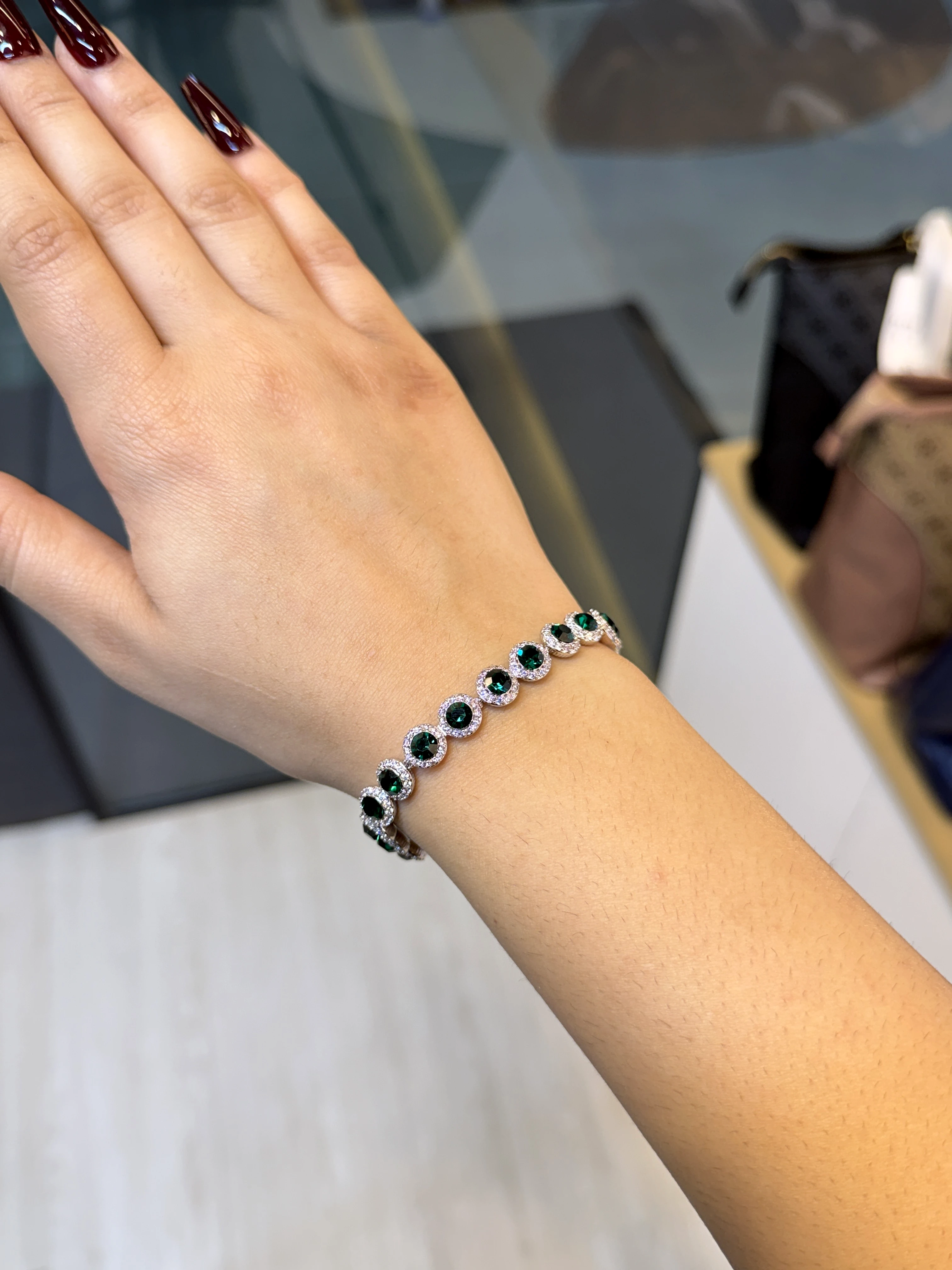 Premium Zircon Stone Bracelet - 9109803K003 (Green)