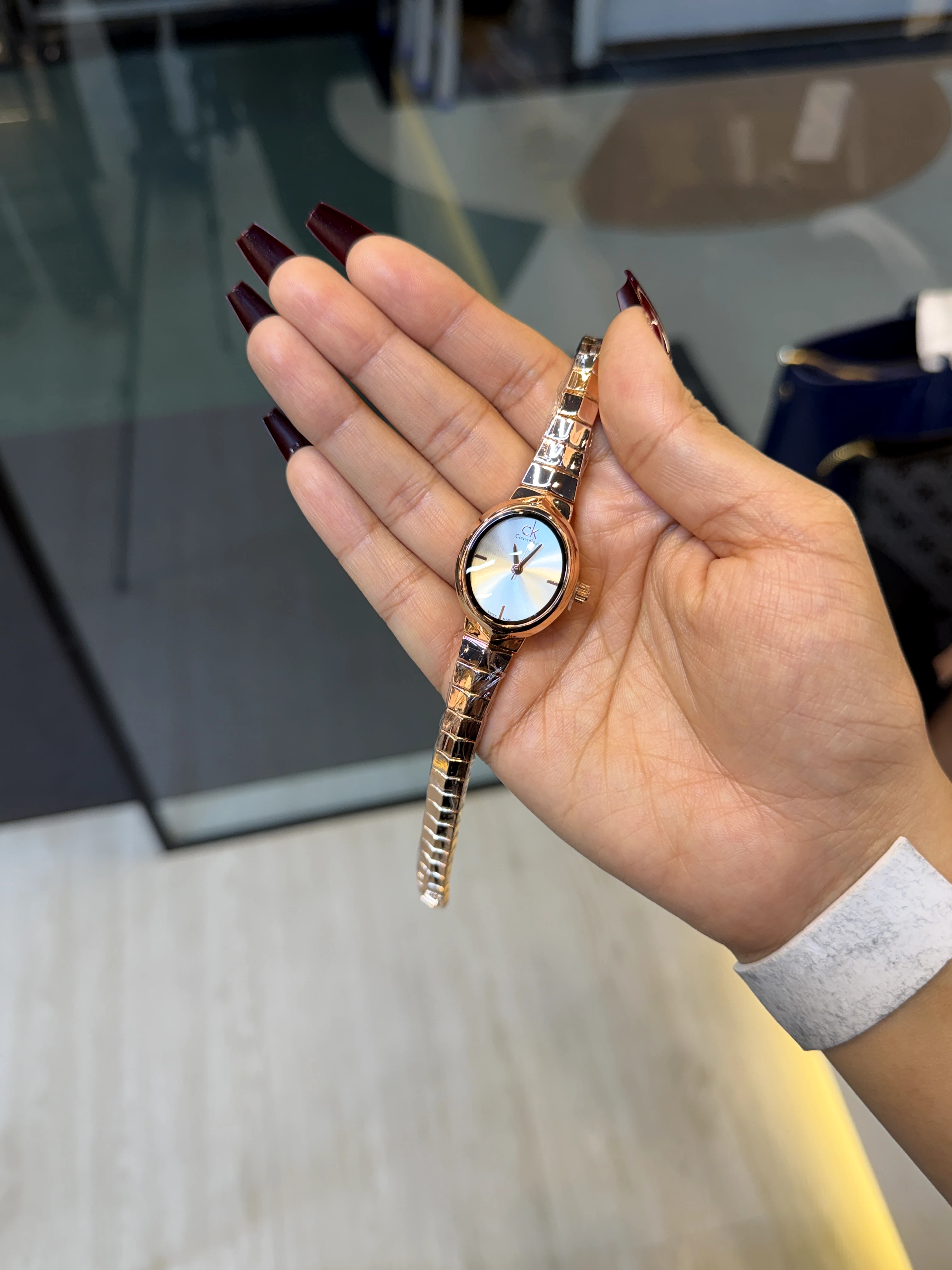 High-End Stainless Steel Watch CK-002 (White/Rose Gold)