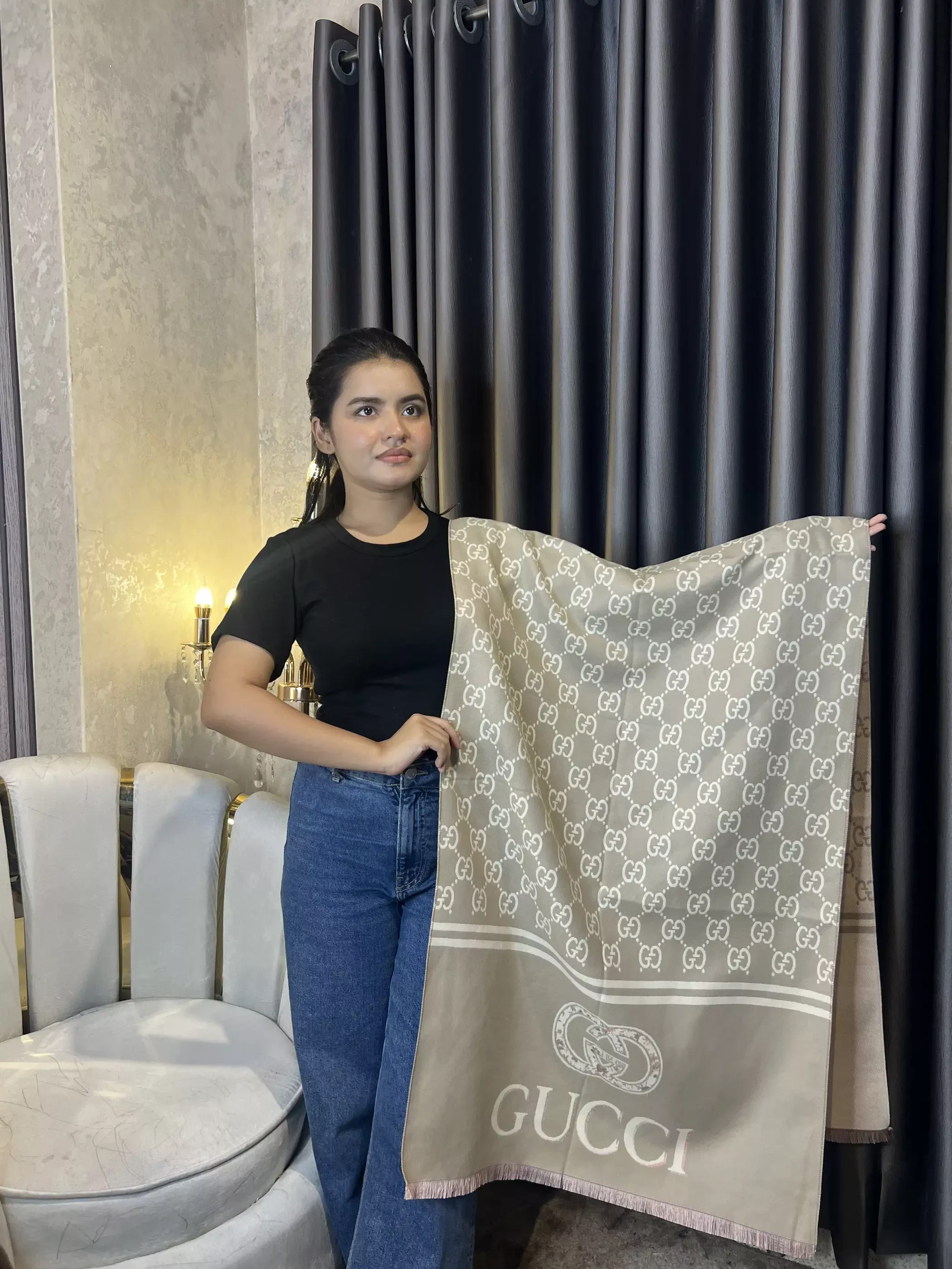 Winter Premium Shawl - GG-006 (Beige)