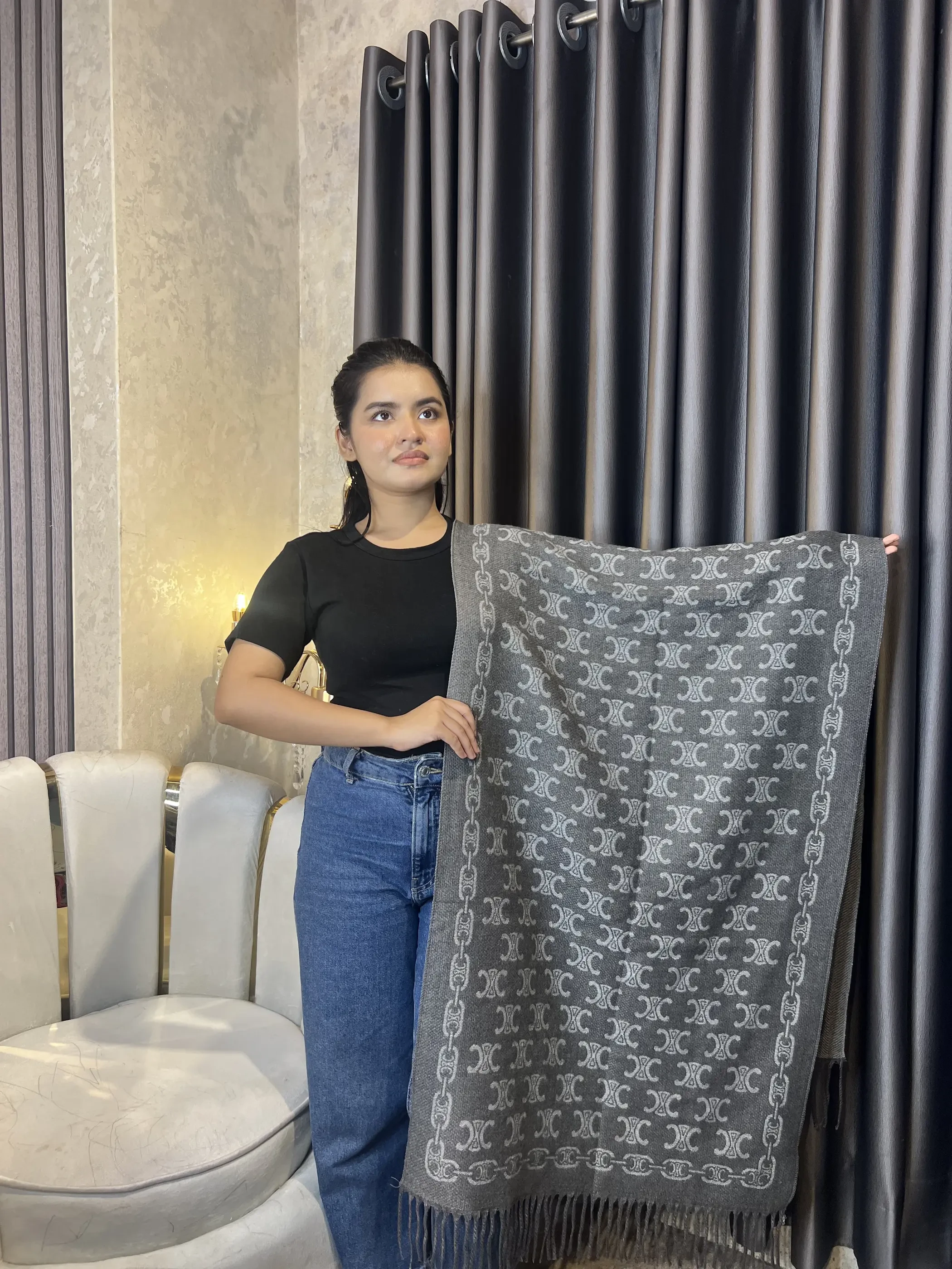 Winter Premium Shawl - CNE-001 (Ash)