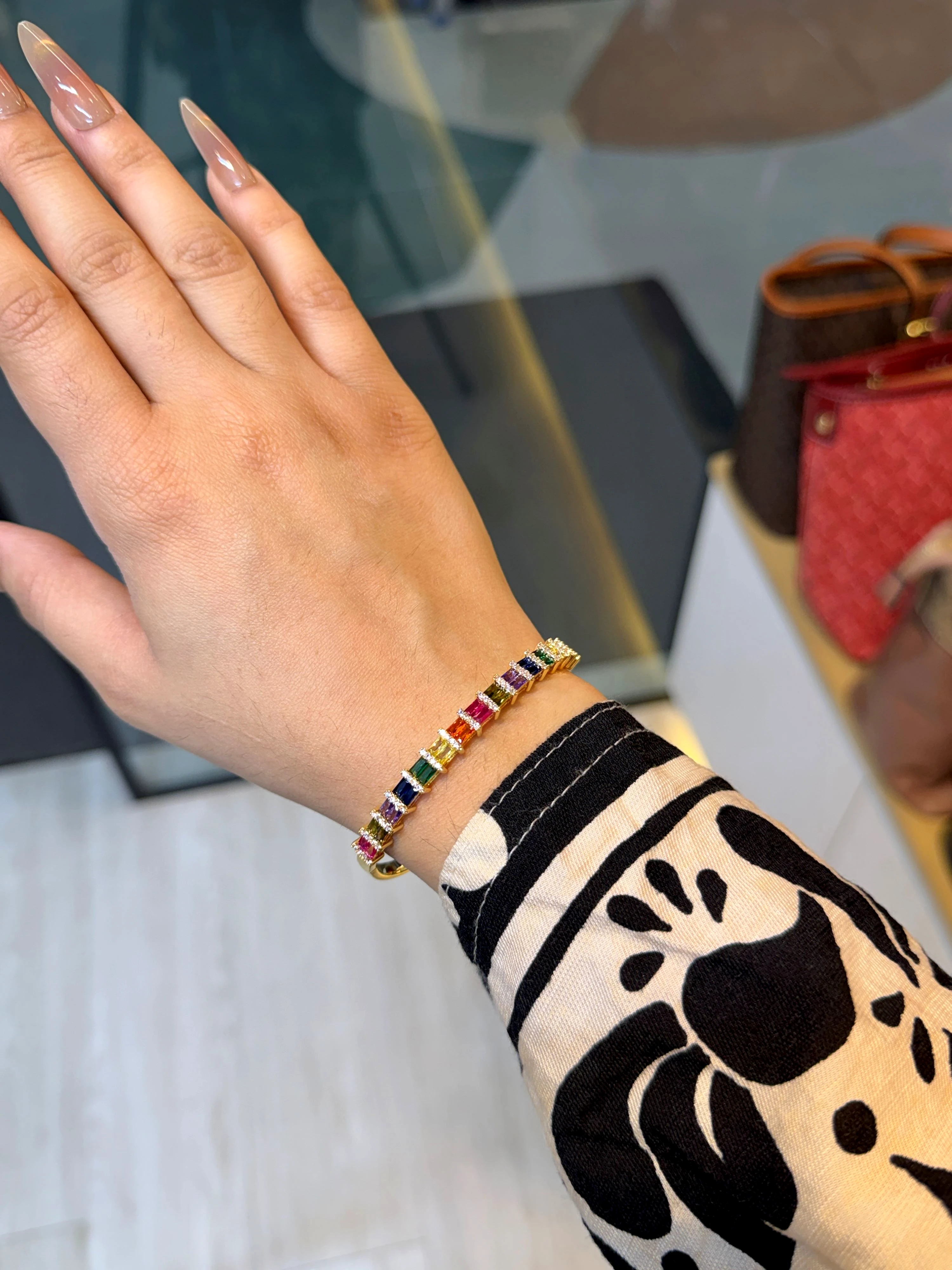 Zircon Stone Imported Bangles - 9212269K011 (Golden)