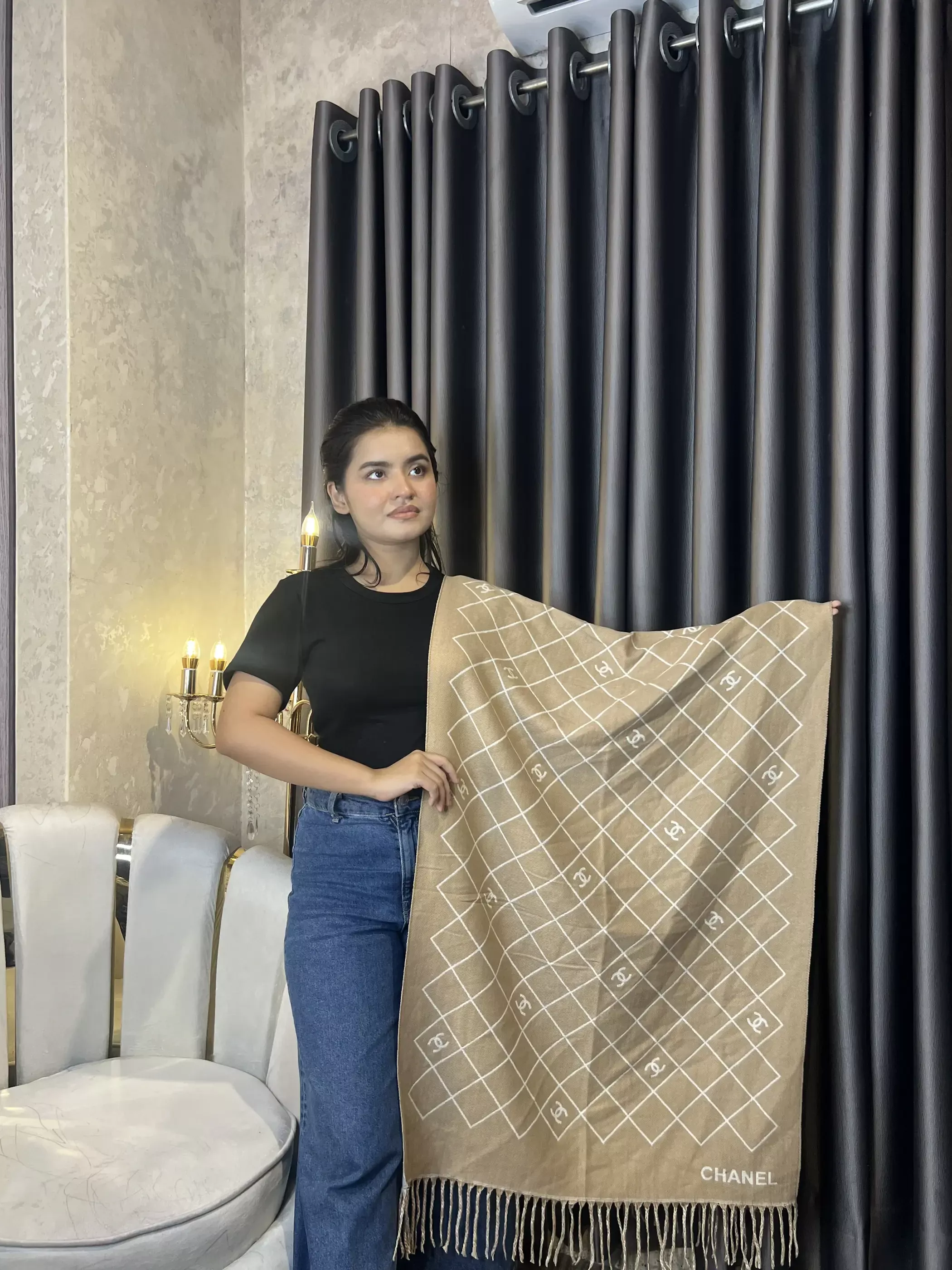 Winter Premium Shawl - CHN-004 (Beige)