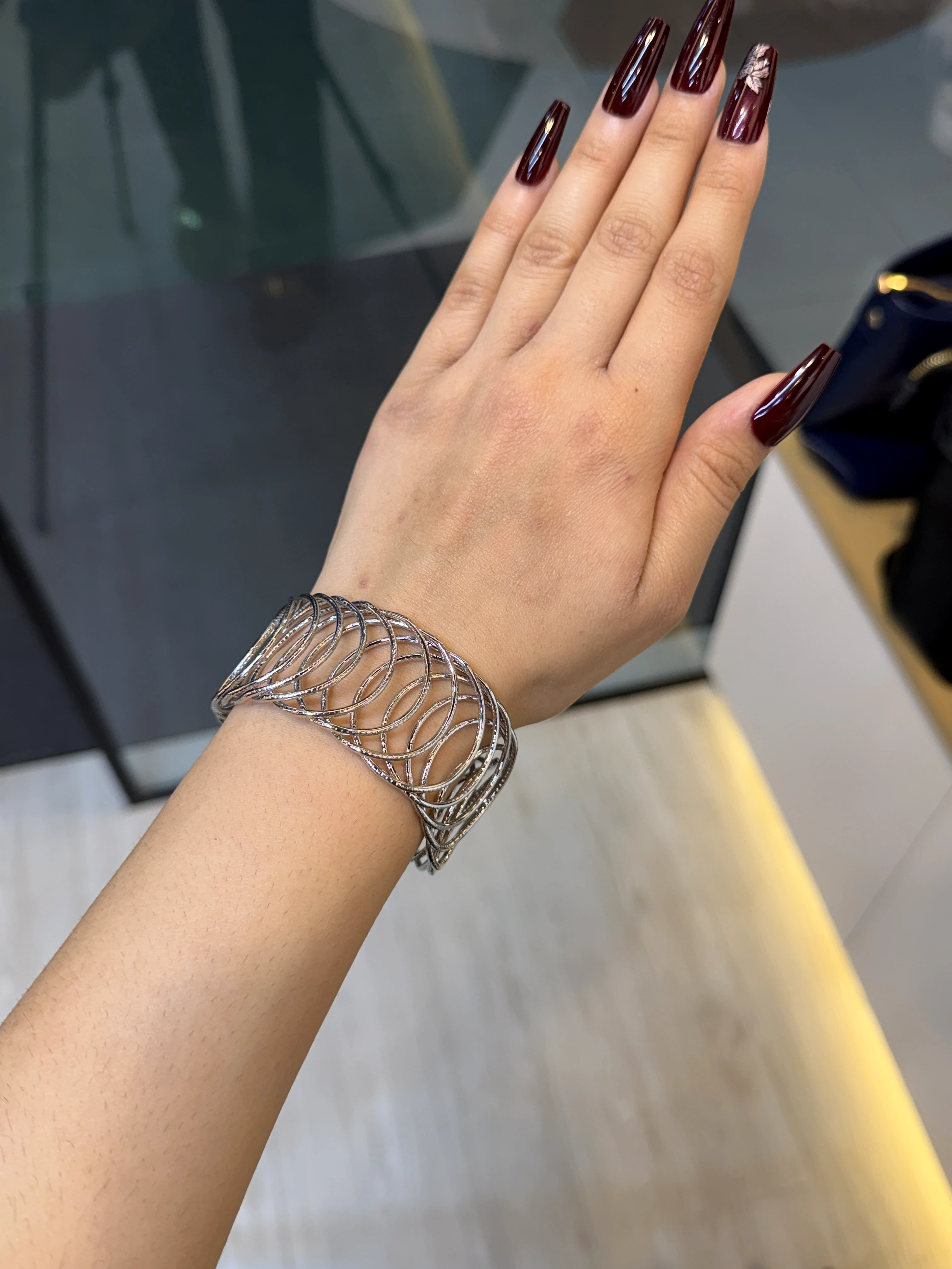 Exclusive Plated Handcuff Bangles - 9110058K111 (Silver)