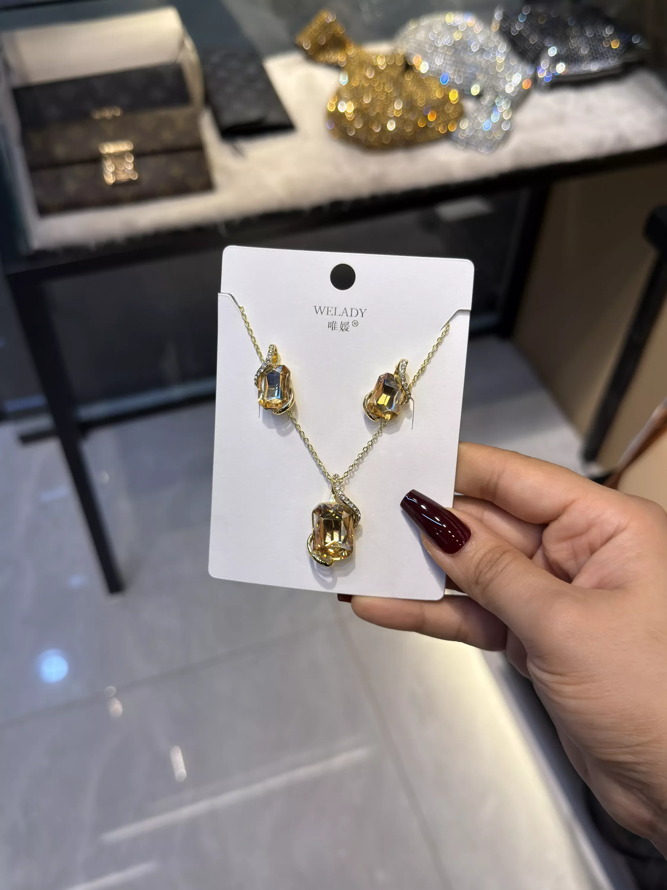 Exclusive Necklace Set – NKS-12 (Light Brown)