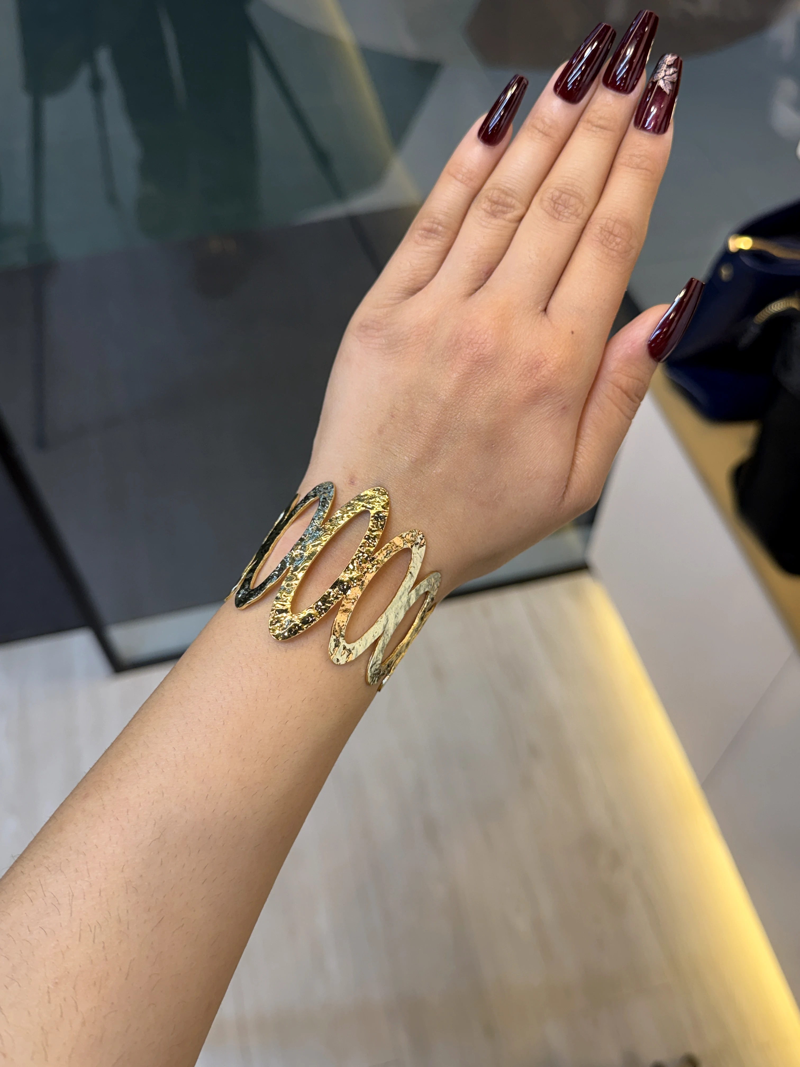 Exclusive Plated Handcuff Bangles - 9108246K071 (Golden)