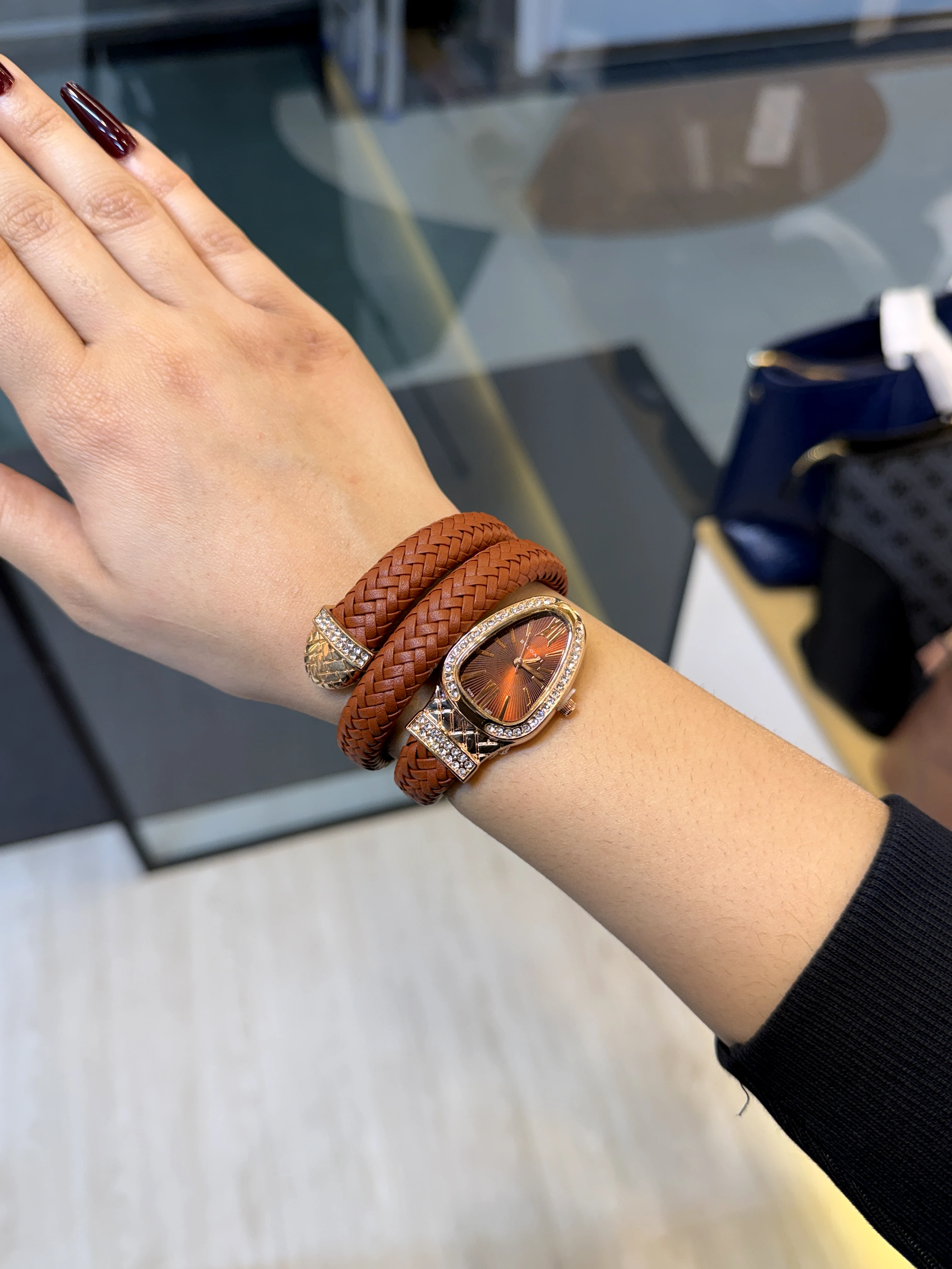 High-End Stainless Steel Watch BVL-005 (Brown Red)