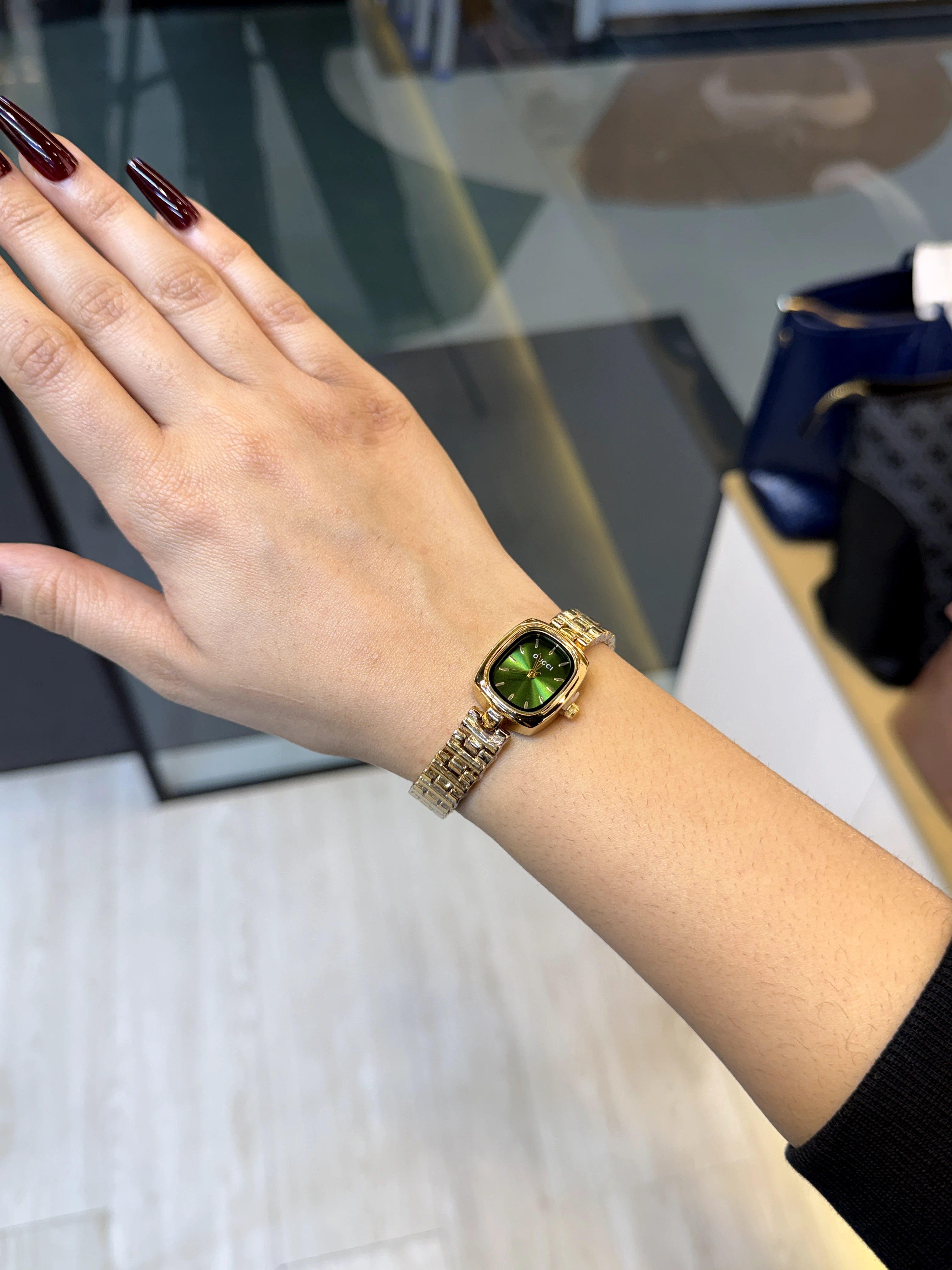 High-End Stainless Steel Watch GG-004 (Green/Gold)