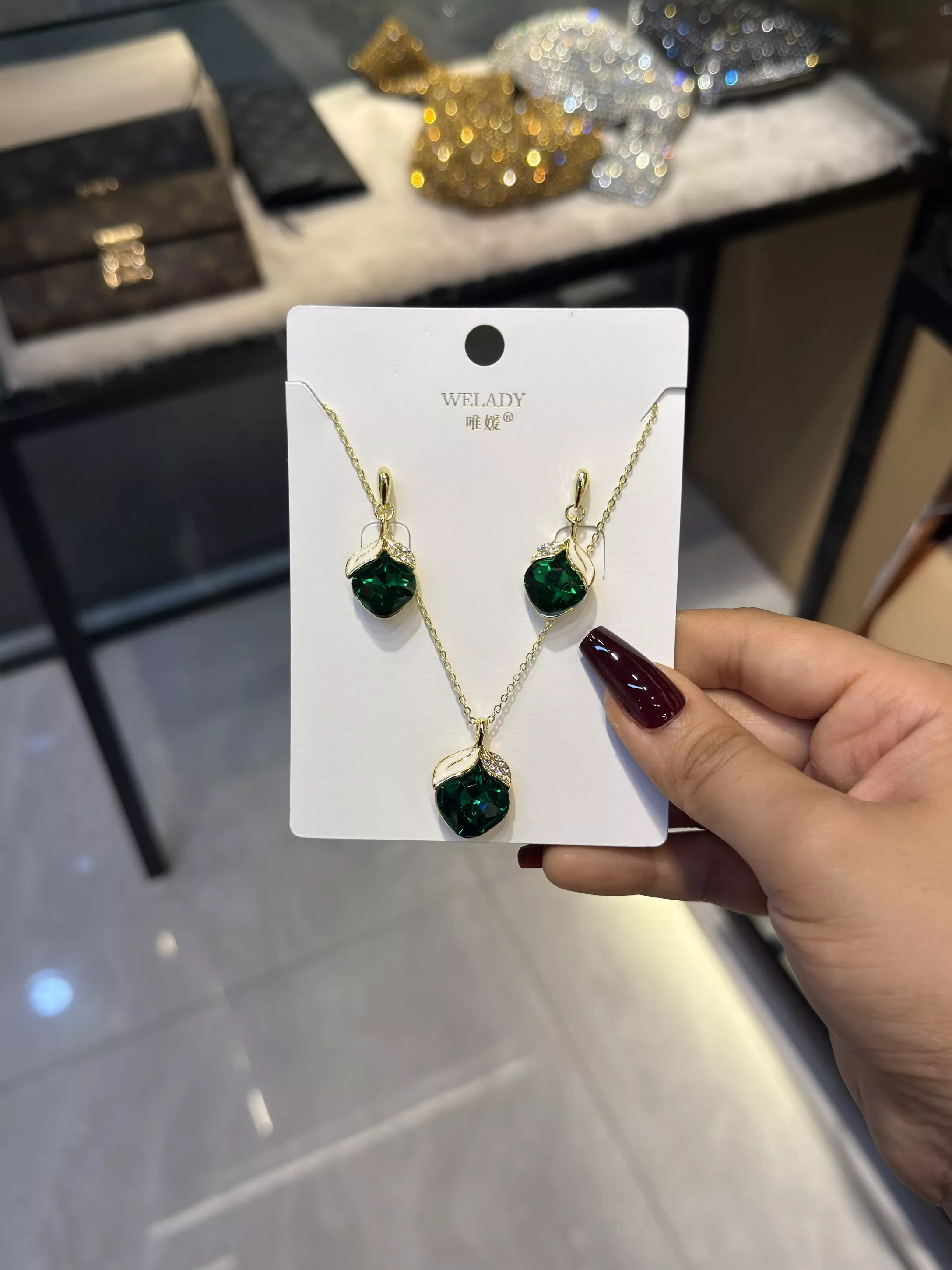 Exclusive Necklace Set – NKS-49 (Green)
