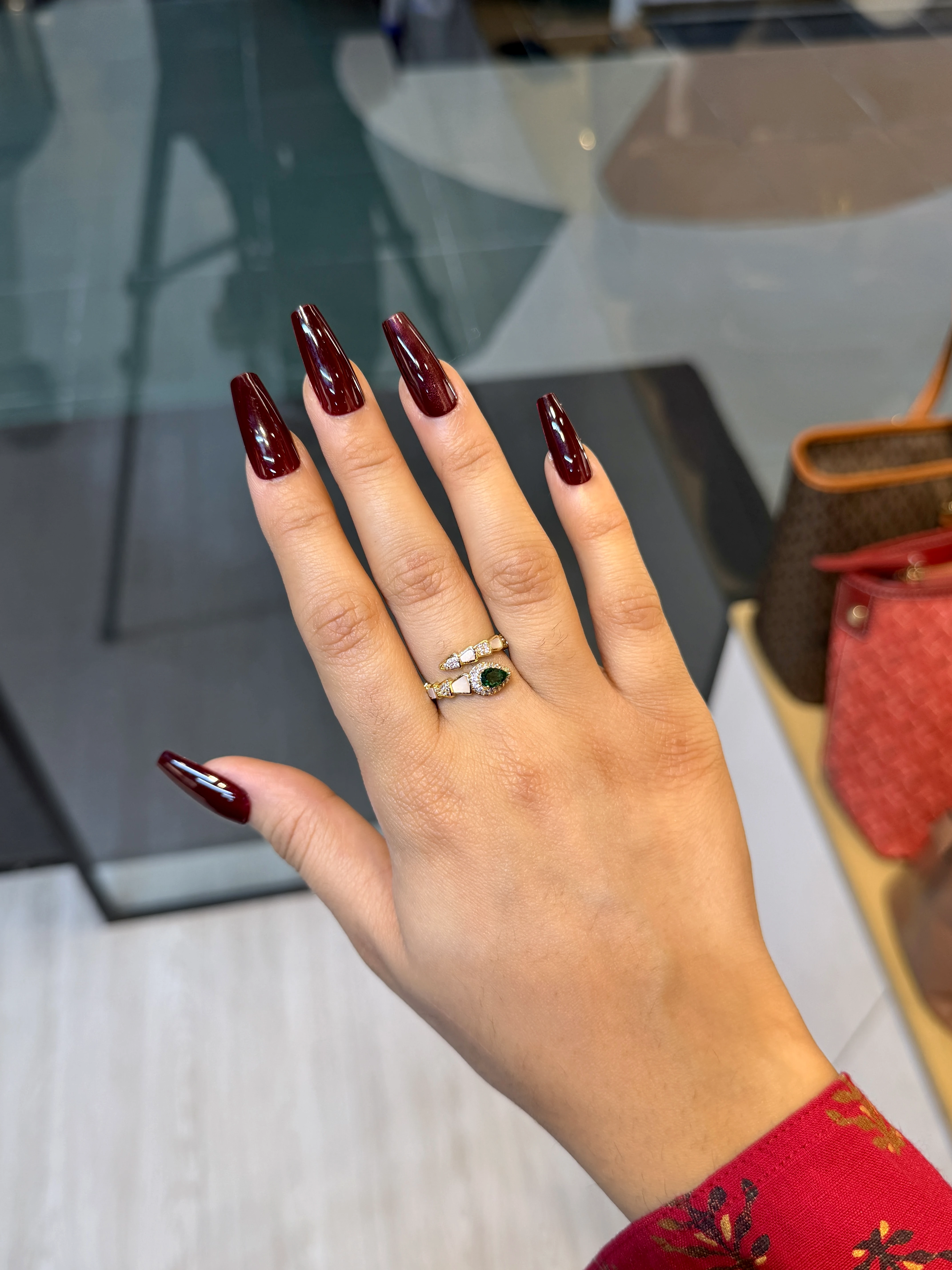 Exclusive Adjustable Ring- 3214232K070 (Green/Gold)