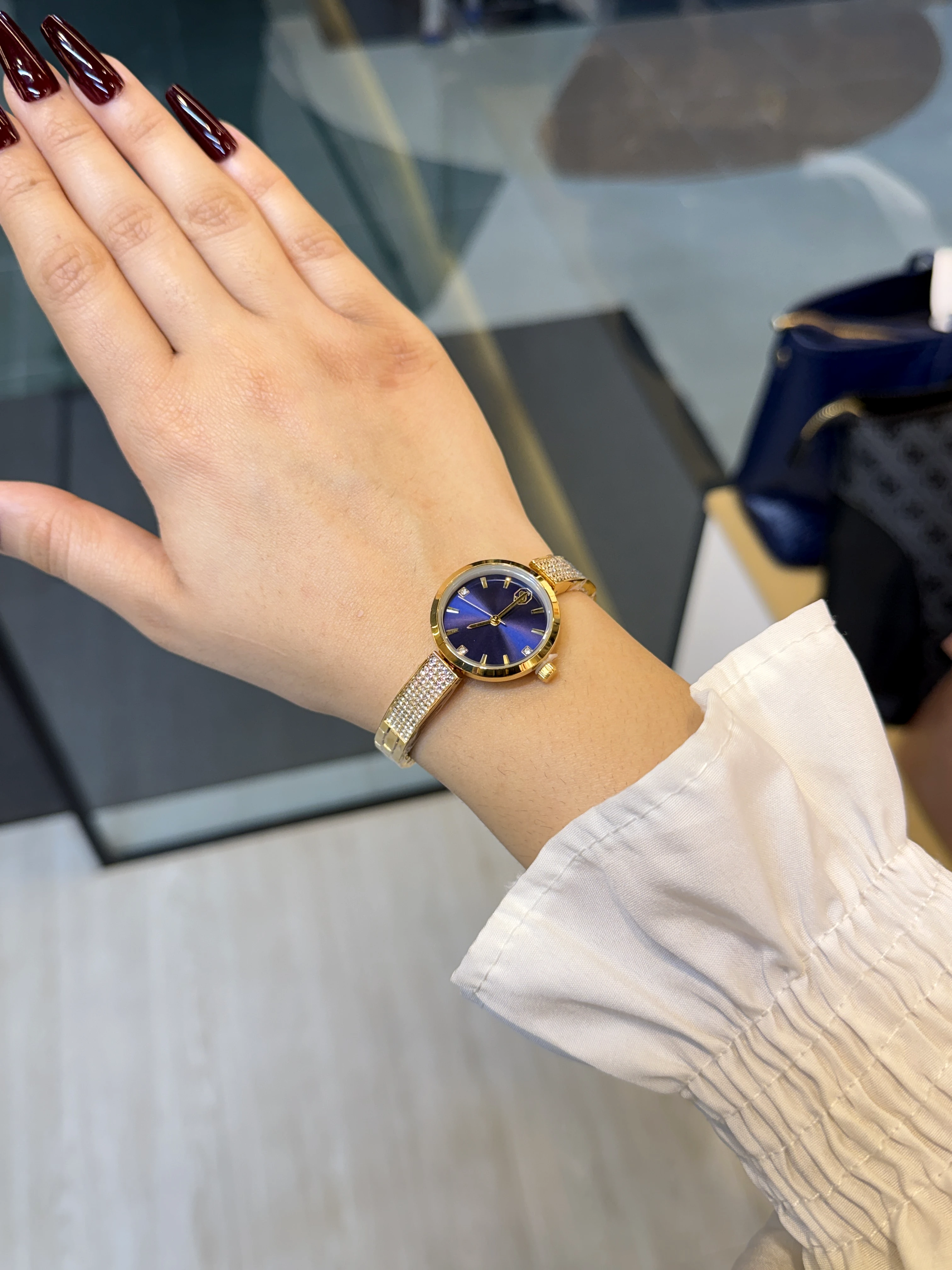 Premium Stainless Steel Watch SRS-002 (Blue/Gold)