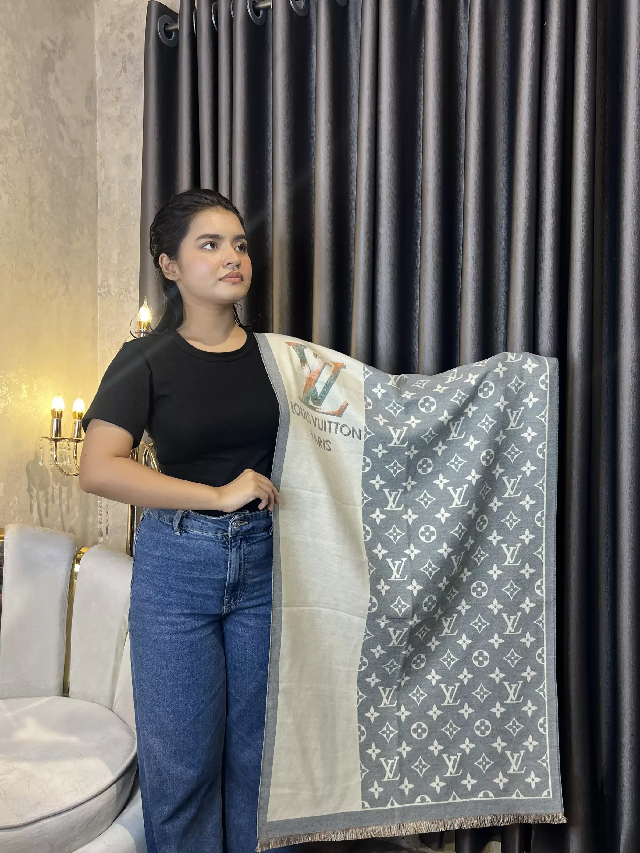 Winter Premium Shawl -LV-003 (Grey)