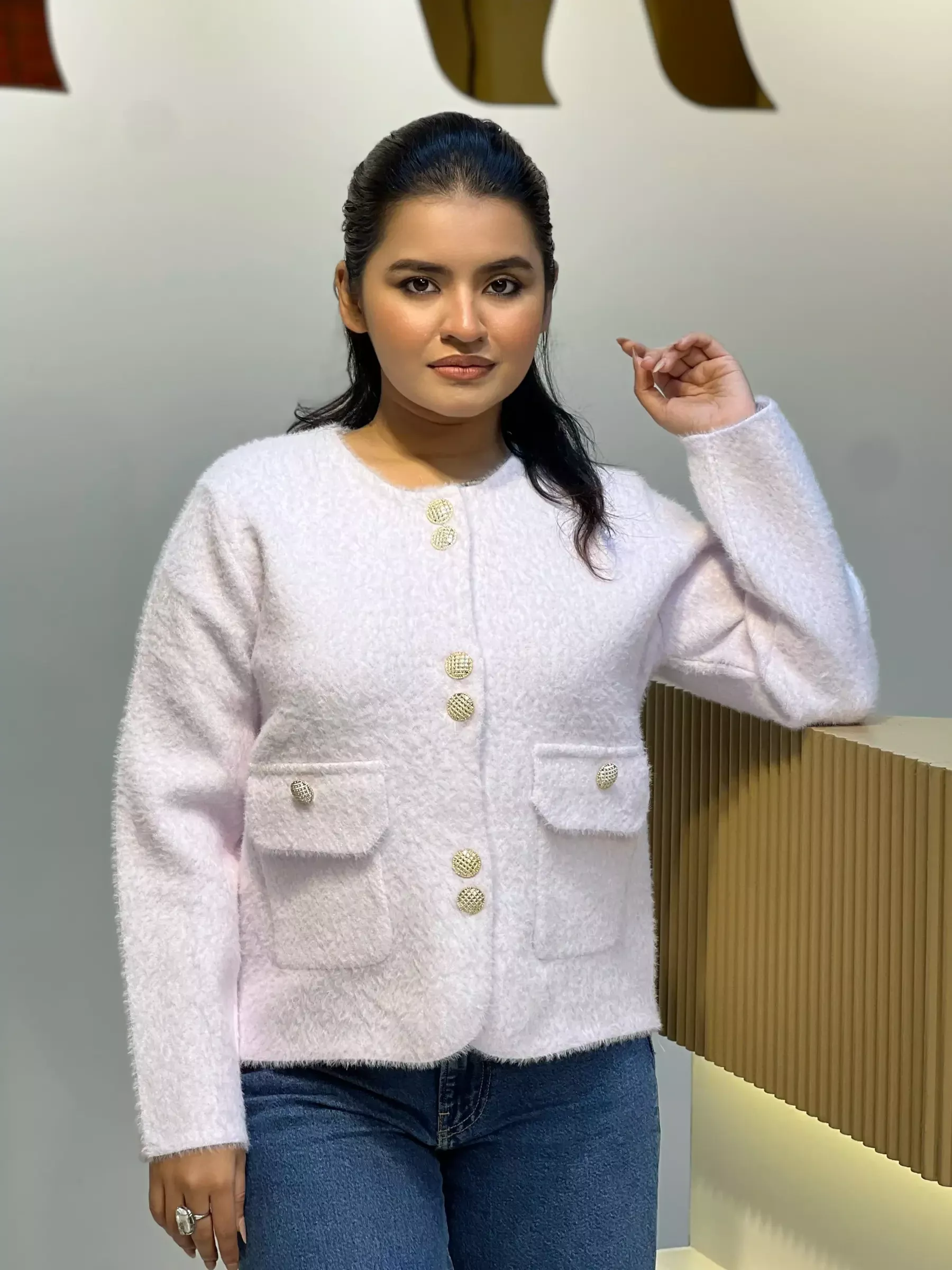 Korean Inspired Ladies Sweater-6189 (Purple)