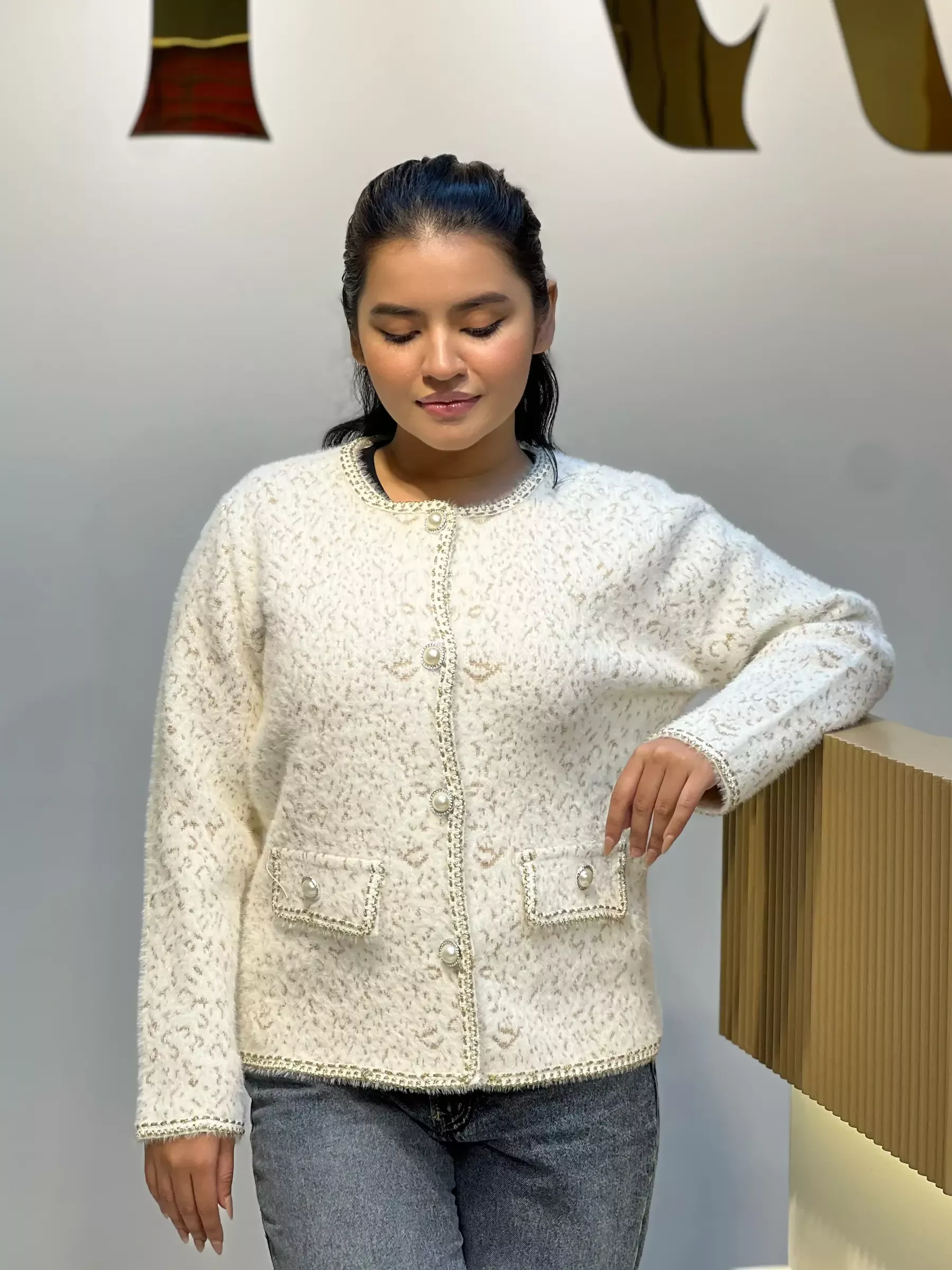 Korean Inspired Ladies Sweater-691 (White)